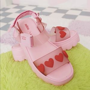 Lazy Oaf x Melissa Kick-Off Sandals in Pink